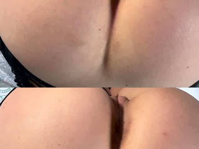 He puts his cock inside me when I have a big butt plug