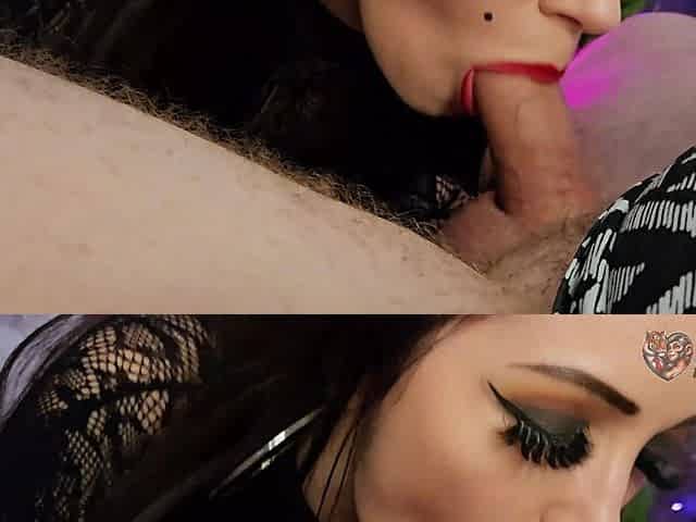 Deep Throat, a Mass of Saliva, a Spanish Dress and Cum on Her Makeup