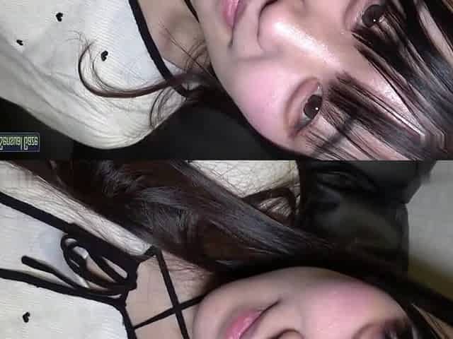 Full Face Reveal Black Hair Elegant Beauty Flashing Peace Sign Sloppy Blowjob Leads to Creampie