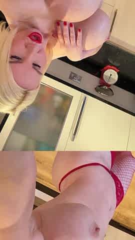 4 Fingers Stretching My Pussy Thong Fishnets 4 Jan