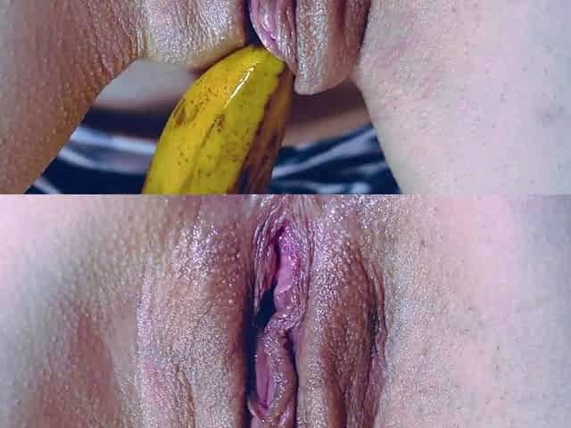Asian Teen Masturbates with Banana on Webcam