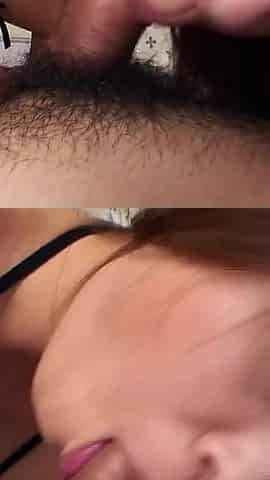 Step Brother Fucks Japanese Skinny Teen Rina with Extremely Hairy Pussy and Gives Cumshot