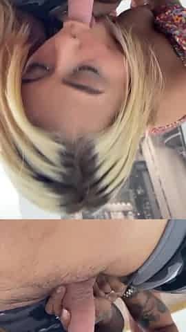 Coarse POV bang with tiny blond Latin chick