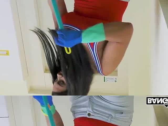 A breasty maid, gives great anal-act of love large breasts and bubble booty, great spunk flow at the end