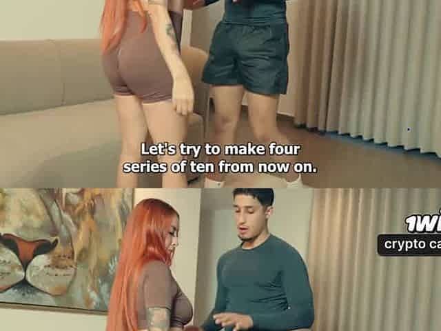 Fitness coach humps MILF rock rigid while husband doesn't suspect a thing.