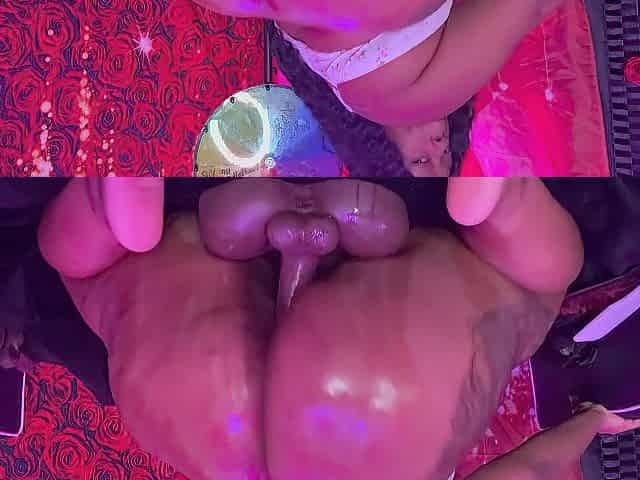 CheriseRoze Large Butt Riding and Constricted Creamy Twat