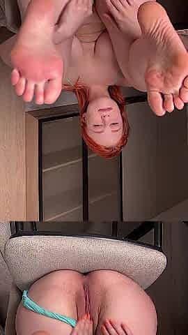 Ginger with orange nails playing with her pink vagina Onlyfans