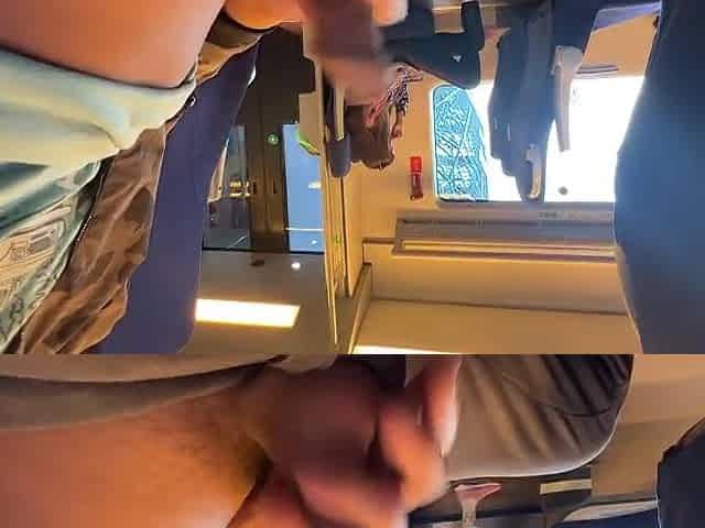 A stranger beauty jerked off and sucked me in the educate in public