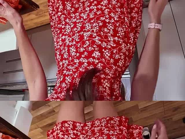 Kitchen surprise for stepmom out of pants