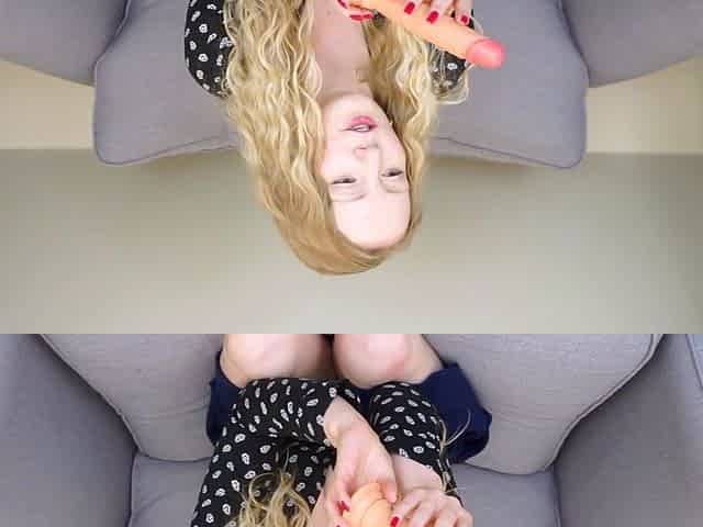 Blonde with big boobs fucked from behind before tit wanking