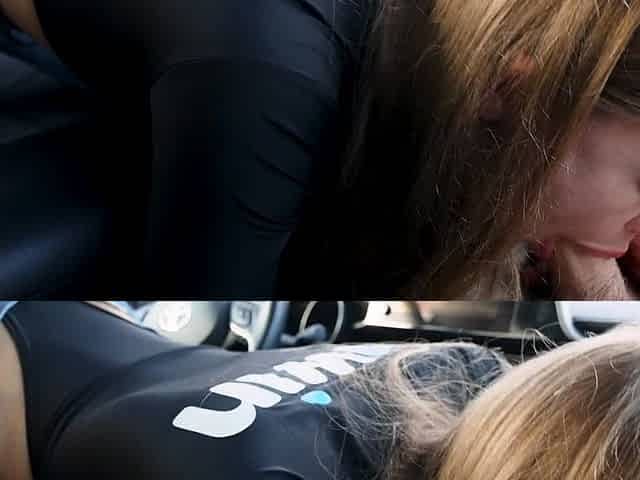 Quick blowjob in the car - Kate Kravets