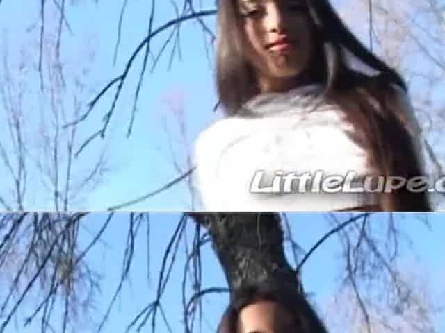 Self ravishing small lalin girl teen lupe masturbates in public