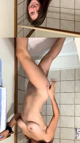 Cute curly brunette solo webcam masturbation