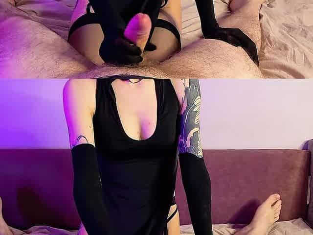 POV Nylon footjob from Reze, Chainsaw Dude