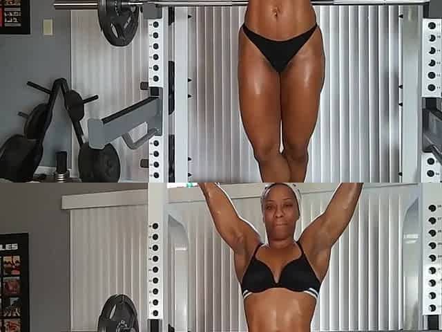 Oiled muscle Pull ups