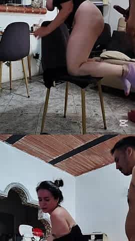 Hairy Mature with Big Doggy Tits Riding Mature Fucking