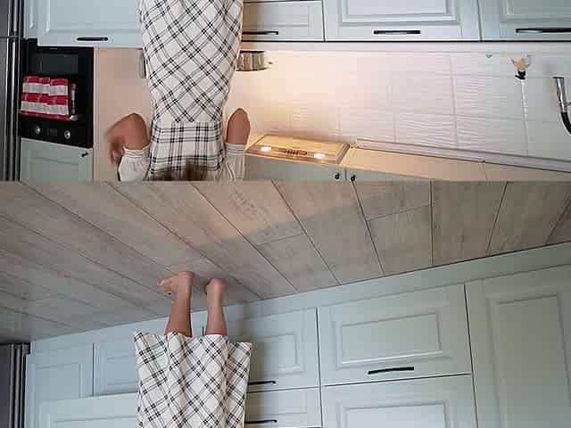 Step Mom Caught Step Son with Boner While Cooking and Helped Him Cum on Her Big Round Ass