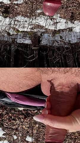 Outdoor Forest Fun - Wet Handjob, Deep Blowjob and Risky Doggy Fuck