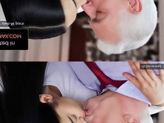 AI Gen Teen eighteen years old Seduces Ally's Old Father - Blow job & Hard Screw in Ally's Abode