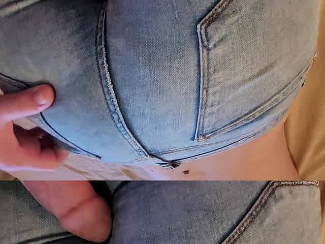 Playing with Large Butt Classmate untill Finishing on Her Taut Jeans