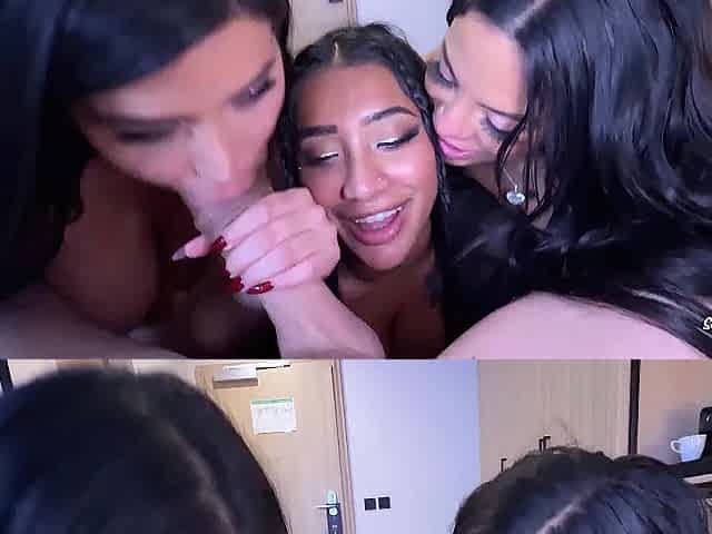 Yasmina Khan, Luna Star, and Sara Retali get banged hard by Mick Blue in a very immodest foursome