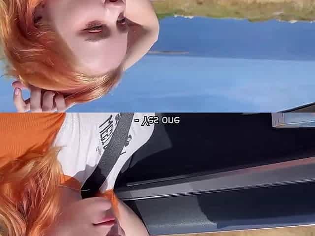 Gal Sucking Cock Stranger in Car and Bang on a Rest