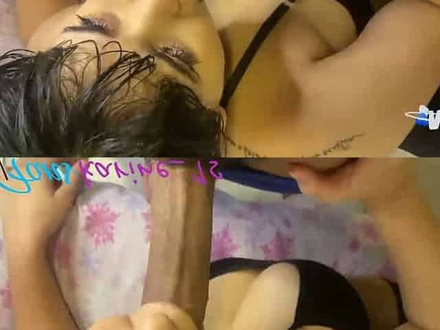 Hot Latina with thick caboose and tits, and a hefty dick, facials her tiny girlfriend in doggy-style with tight leggings.