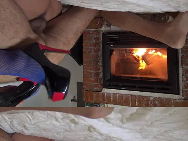 Hairy Mature Wife Lets Me Creampie Her in Front of the Fireplace
