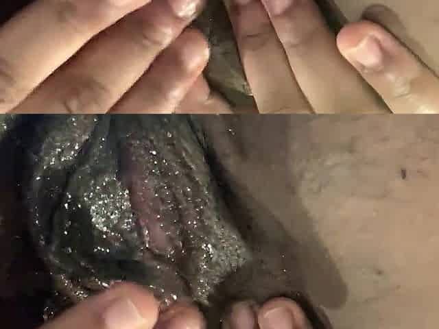 Upclose Fat Ebony Pussy rub
