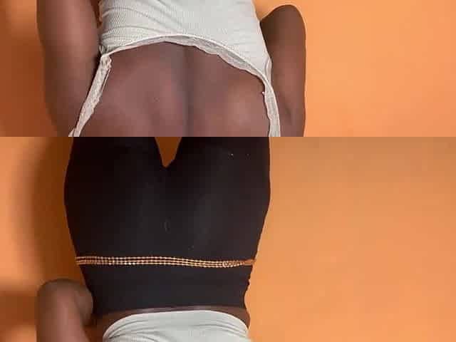Afro black receiving back shots