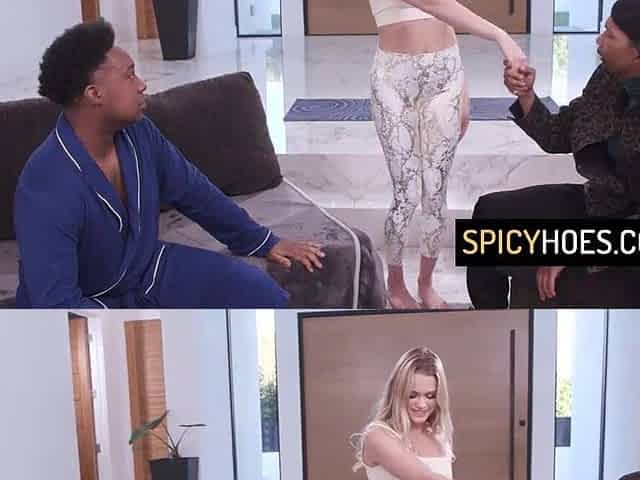 Yoga Honey Gets Stretched Out By 2 Ebony Weenies In A 3some - Chloe Rose