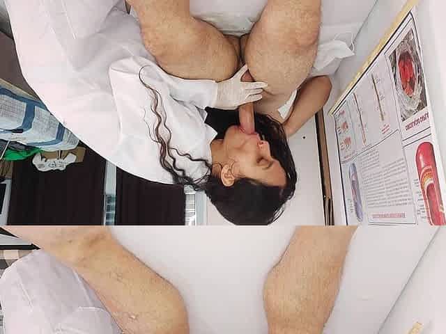 Skinny Nurse Observes Patient's Erection