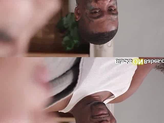 Large tit blond cheating with two ebony studs