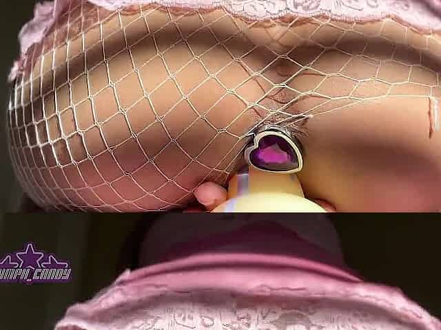 TINY ANGEL RIDES SEX-TOY IN FISHNETS - NYMPH_CANDY