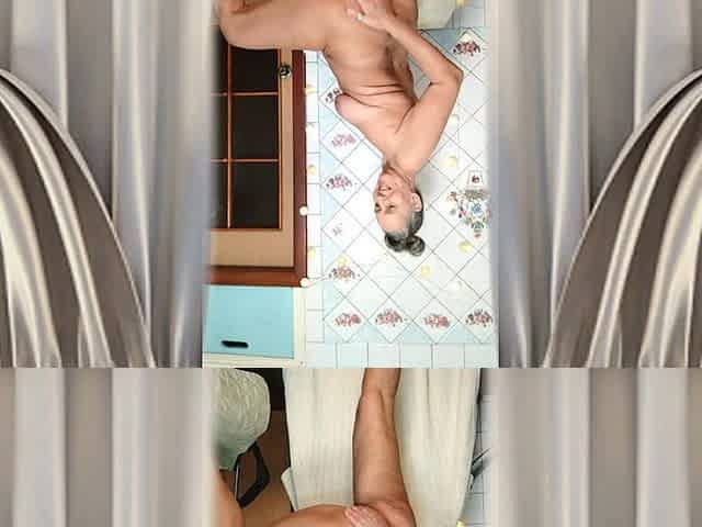 A Cheerful Lukerya Flirts for the Camera in the Kitchen - a Hot Old Body and a Sweet Smile for Fans