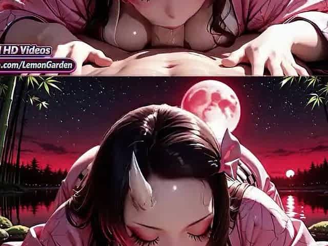 Nezuko gets screwed demonically in all poses. Demon slayer Anime. Hentai. AI generated comics