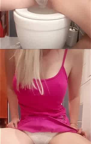 Pissing Through White Lacy Panties