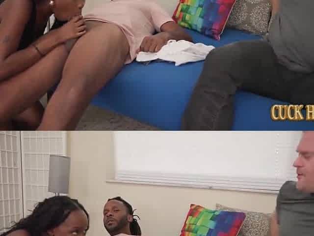 Slender Black Mila Mars Suprise Her Cuckold BF with BBC