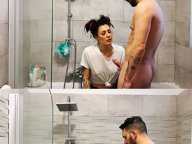 Married Plumber Fucks a Client in the Bathtub and Repentant Eats Cum From Jeans to Hide Evidence