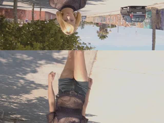 A couple has sex on the beach with Perla Rubia
