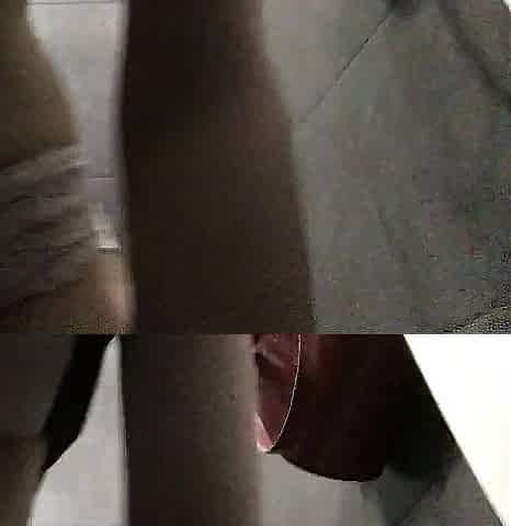 Piddle from a bushy twat in a public crapper