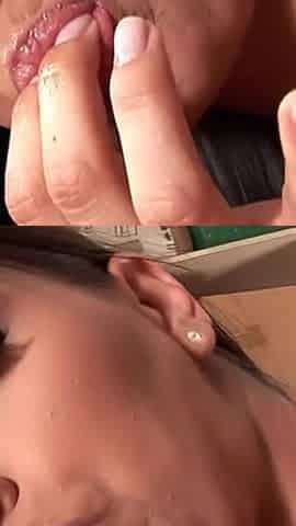 Hot Babe Fingers Pussy and Pounds Ass with Blue Dildo