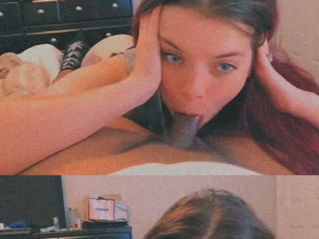 Pretty white girl suck bbc