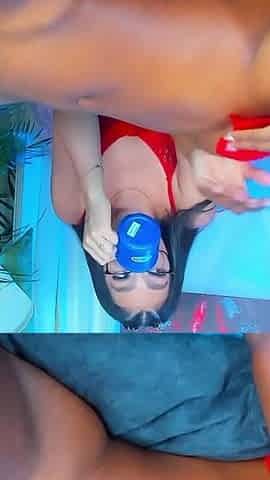 Licking My Stepmom's Pussy While My Stepsister Records Us - Lesbian Taboo