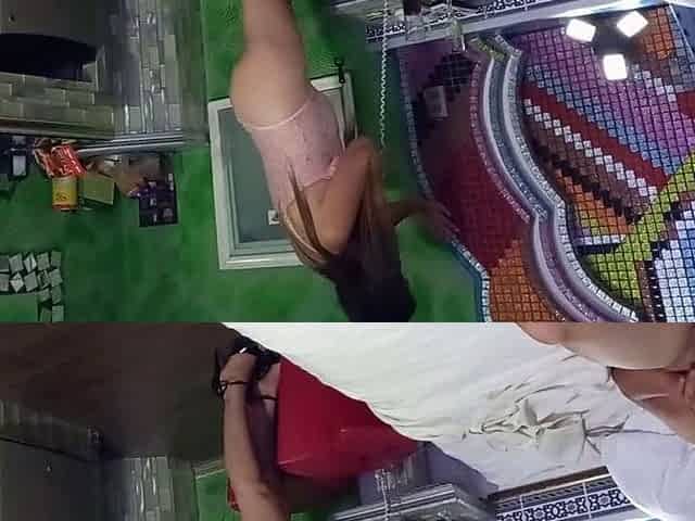 Public flashing in a hotel room - big ass Latina milf