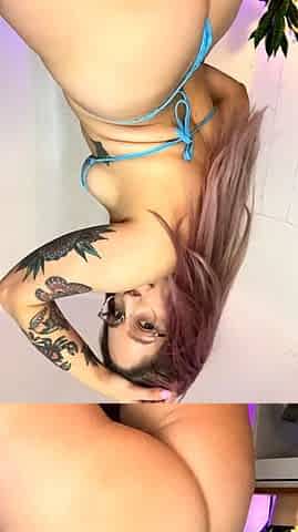 Amateur redhead fully nude on bed and masturbating