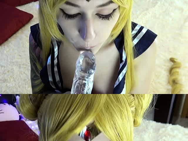 Purple Bitch pussy fuck solo cosplay