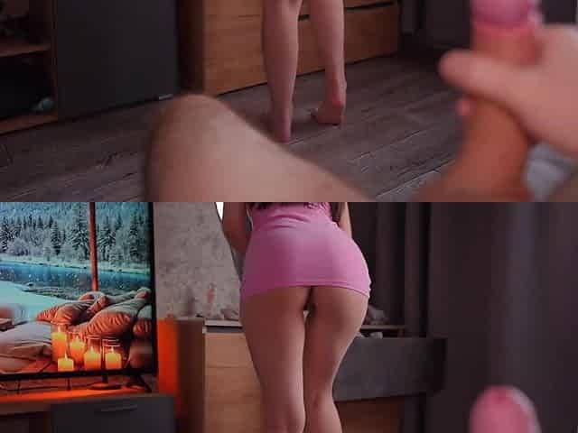 Nasty lady teases her BF with her fantastic ass and fucks in prone bone