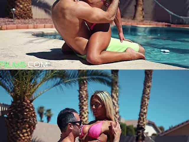 Large Titties Blond Banging By The Pool