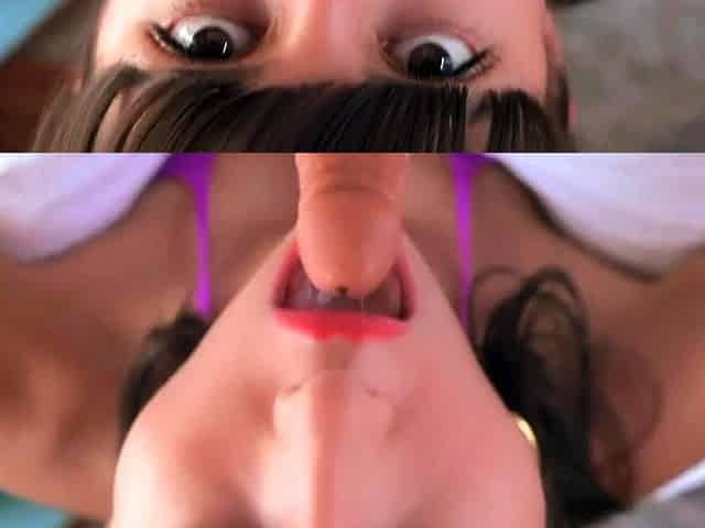 Solo big ass brunette uses toy